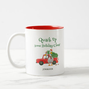 Taza Bicolor Pato Divertido: ¡Alegra la Navidad!