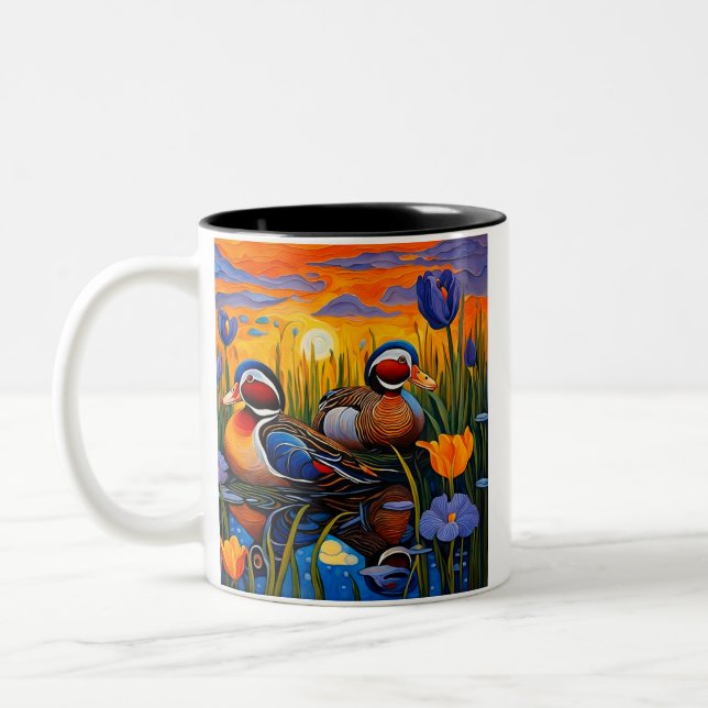 Taza Bicolor Patos entre juncos (Izquierda)