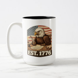 Taza Bicolor Patriotic Bald Eagle Founding Father 1776