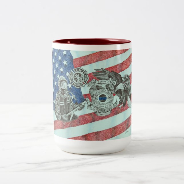 Taza Bicolor Patriotic First Responder (Centro)