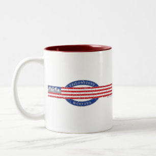 Taza Bicolor Patriotic Yellowstone Montana