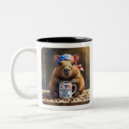 Taza Bicolor Patriótico Capibara-Merica arte matutino