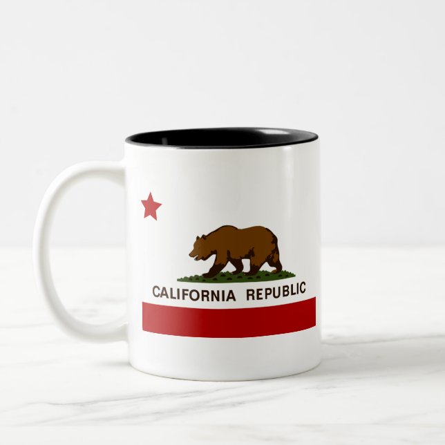 Taza Bicolor Patriótico de Bandera de California (Izquierda)