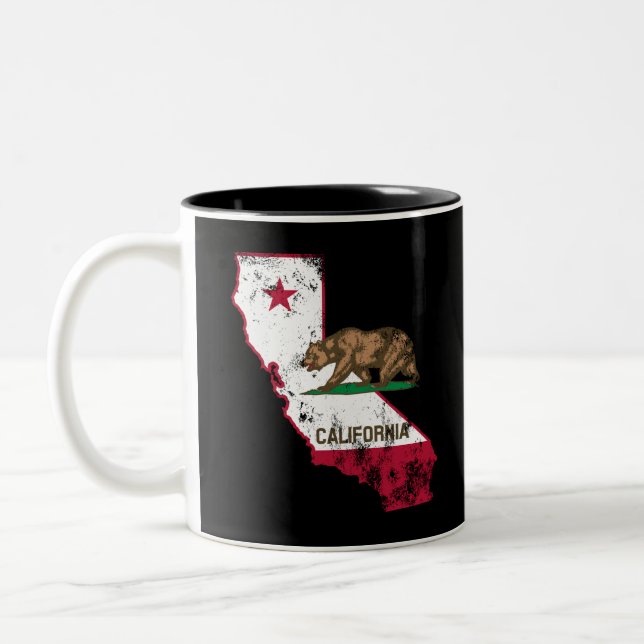 Taza Bicolor Patriótico de Bandera de California (Izquierda)