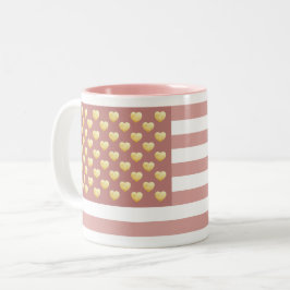 Taza Bicolor Patriótico del Rubor Pink de la Bandera Girona de 