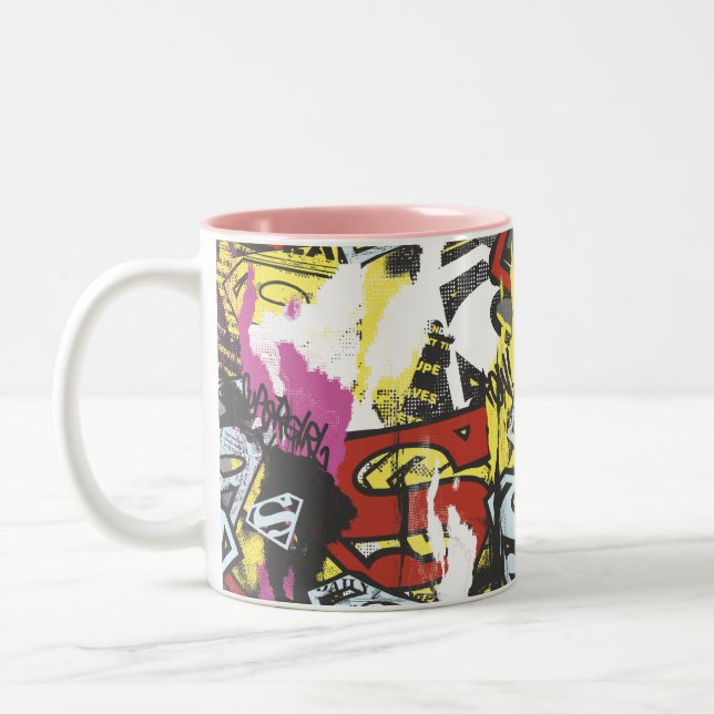 Taza Bicolor Patrón 7 de superchica cómica (Izquierda)