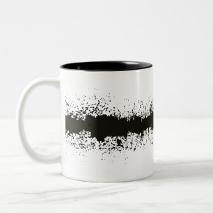 Taza Bicolor Patrón abstracto de grunge en blanco y negro