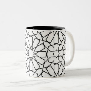 Taza Bicolor Patrón abstracto geométrico blanco y negro