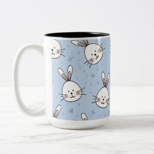 Taza Bicolor Patrón Adorable de conejo conejo conejo conejo
