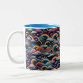 Taza Bicolor patrón arcoiris de ai