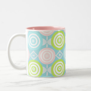 Taza Bicolor Patrón Baby Boho con Círculos