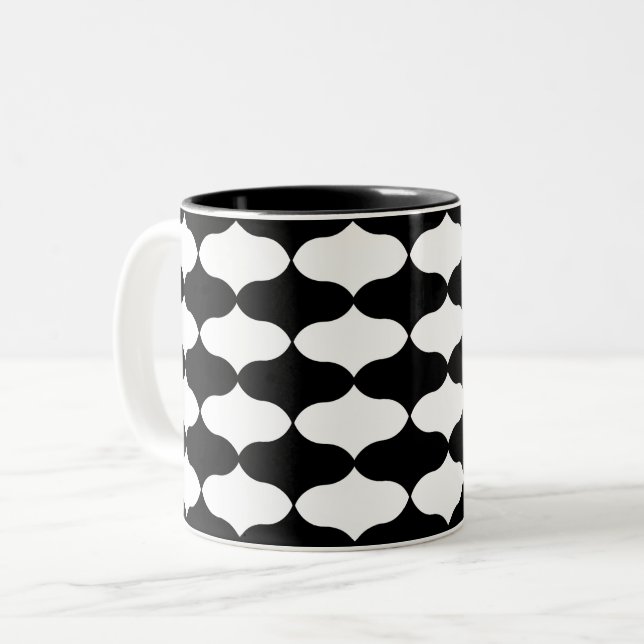 Taza Bicolor Patrón blanco y negro (Anverso izquierdo)