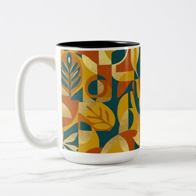 Taza Bicolor Patrón Botánico (Izquierda)