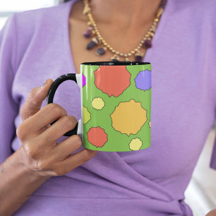 Taza Bicolor Patrón brillante de lunares coloridos