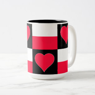 Taza Bicolor Patrón cardíaco de bandera de Polonia Orgullo patr