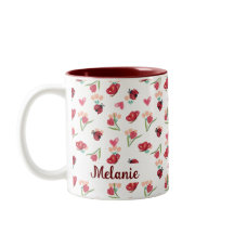 Patrón cardíaco de garabato, mariposa y tulipán