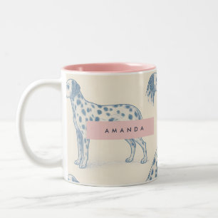 Taza Bicolor Patrón Dalmatas Encantador Caprichoso Personalizad