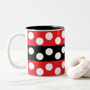 Taza Bicolor Patrón de bandas de puntos de polka