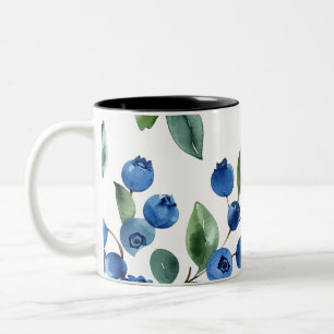 Taza Bicolor Patrón de Blueberry