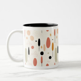 Taza Bicolor Patrón de boho resumen minimalista