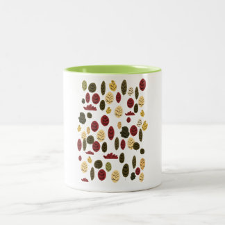 Taza Bicolor Patrón de bosque de época