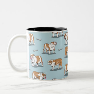 Taza Bicolor Patrón de bulldog inglés