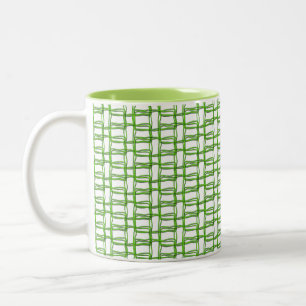 Taza Bicolor Patrón de cable Mug-Green