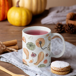 Taza Bicolor Patrón de calabaza de color de agua colorido | Vib