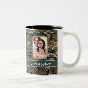 Taza Bicolor Patrón de camo de Woodland
