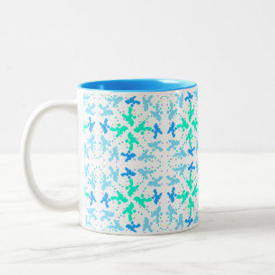 Taza Bicolor Patrón de Caniche