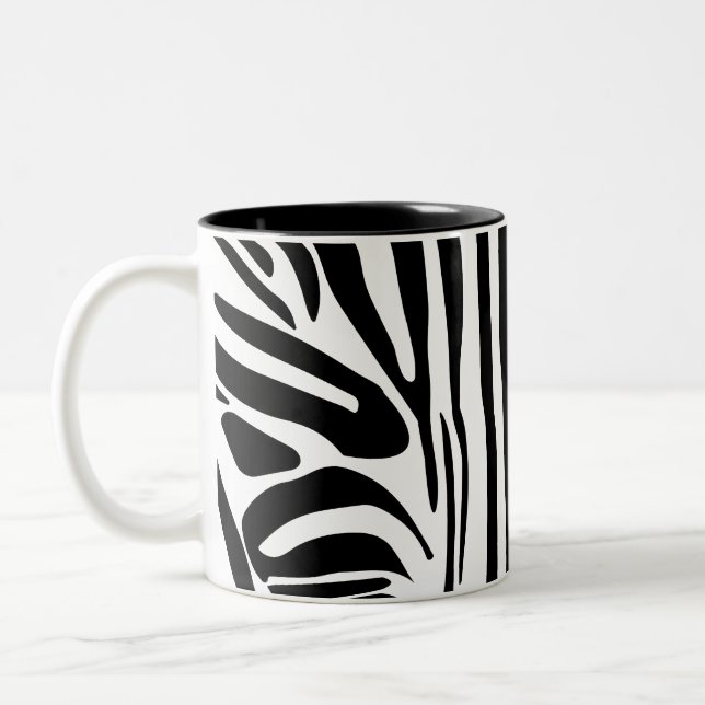 Taza Bicolor Patrón de cebra (Izquierda)