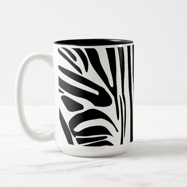 Taza Bicolor Patrón de cebra (Izquierda)