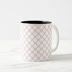 Taza Bicolor Patrón de celosía geométrica de rosa suave