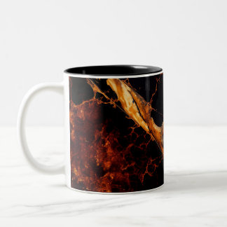 Taza Bicolor Patrón de cobre, negro, oro y granito rojo