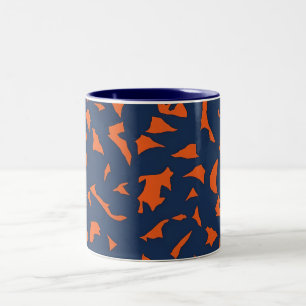 Taza Bicolor Patrón de confeti de Terrazzo de moda - Azul marin