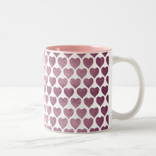 Taza Bicolor Patrón de corazones
