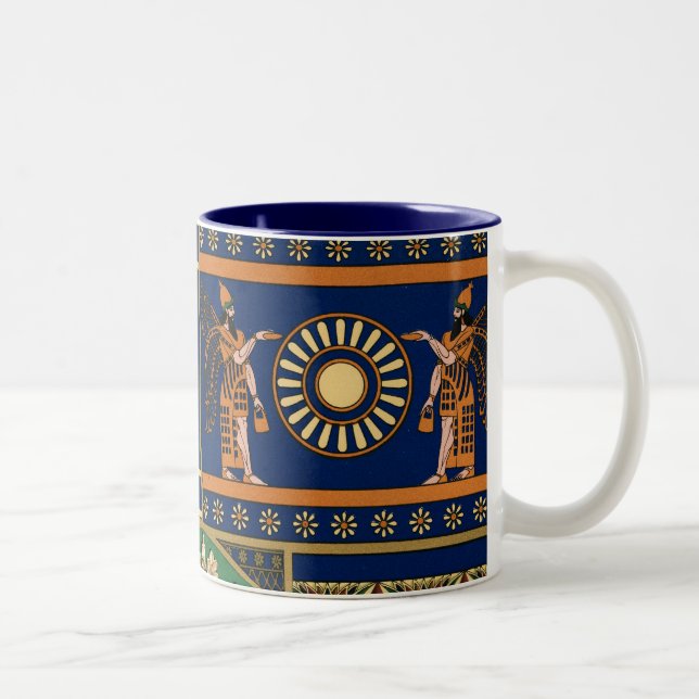 Taza Bicolor Patrón de cosecha asiria (Derecha)