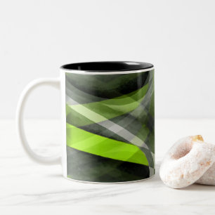 Taza Bicolor Patrón de curva gris y limón de estilo de los oche