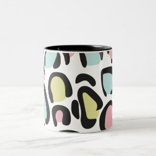 Taza Bicolor Patrón de estampado animal de los 80