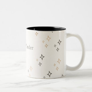 Taza Bicolor Patrón de Estrella de Brillo Mínimo para Productos