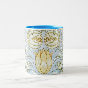 Taza Bicolor Patrón de flor de lirio y granada de William Morri