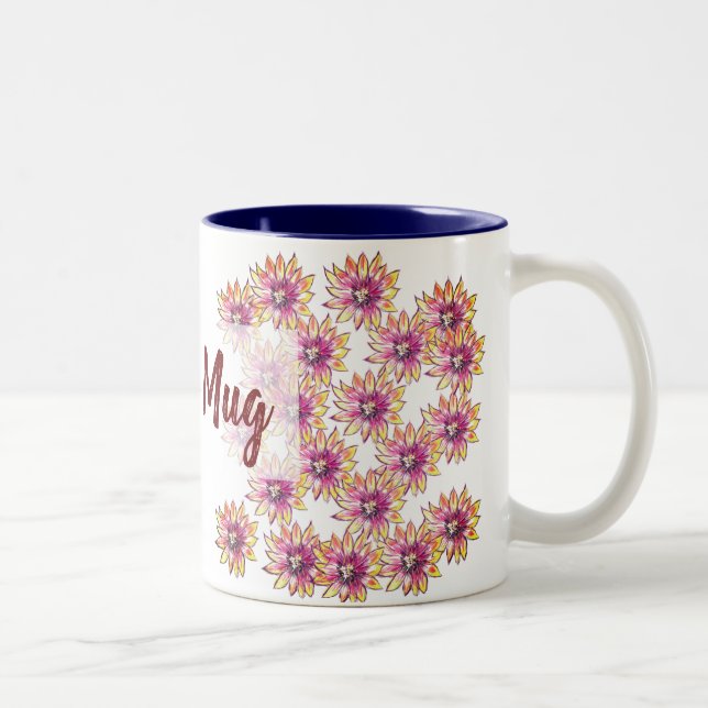 Taza Bicolor Patrón de flores (Derecha)