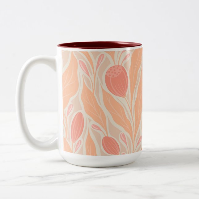 Taza Bicolor Patrón de flores (Izquierda)
