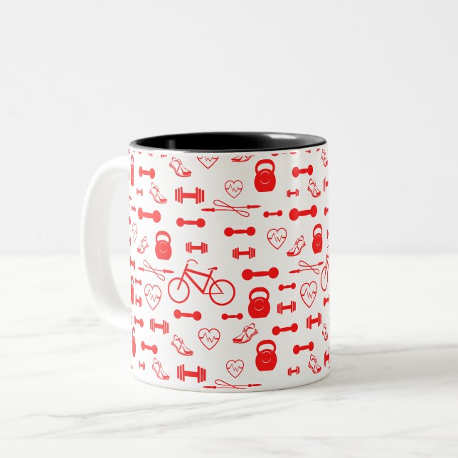 Taza Bicolor Patrón de gimnasio (Anverso izquierdo)