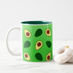 Taza Bicolor Patrón de gradiente verde de verano de corte de ag