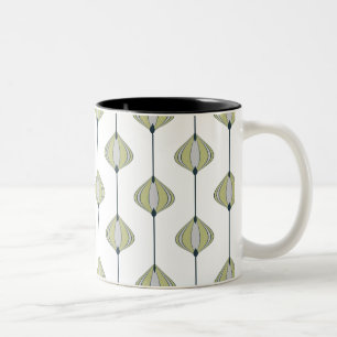Taza Bicolor Patrón de hojas