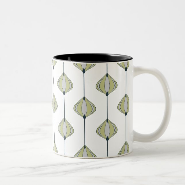 Taza Bicolor Patrón de hojas (Derecha)