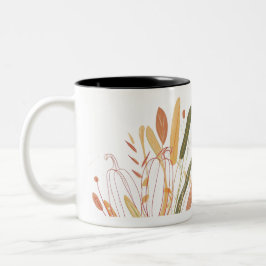 Taza Bicolor Patrón de hojas otoñales