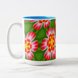 Taza Bicolor Patrón de ilimidades rojas