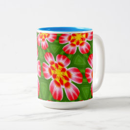 Taza Bicolor Patrón de ilimidades rojas